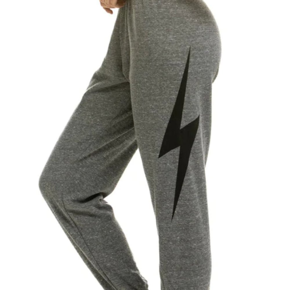 Aviator Nation BOLT SWEATPANTS - HEATHER GREY